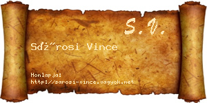 Sárosi Vince névjegykártya